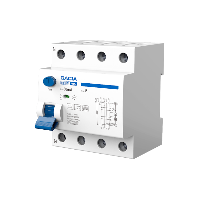 Jordfelsbrytare Typ B PR8HM 4P 30mA, 25-63A